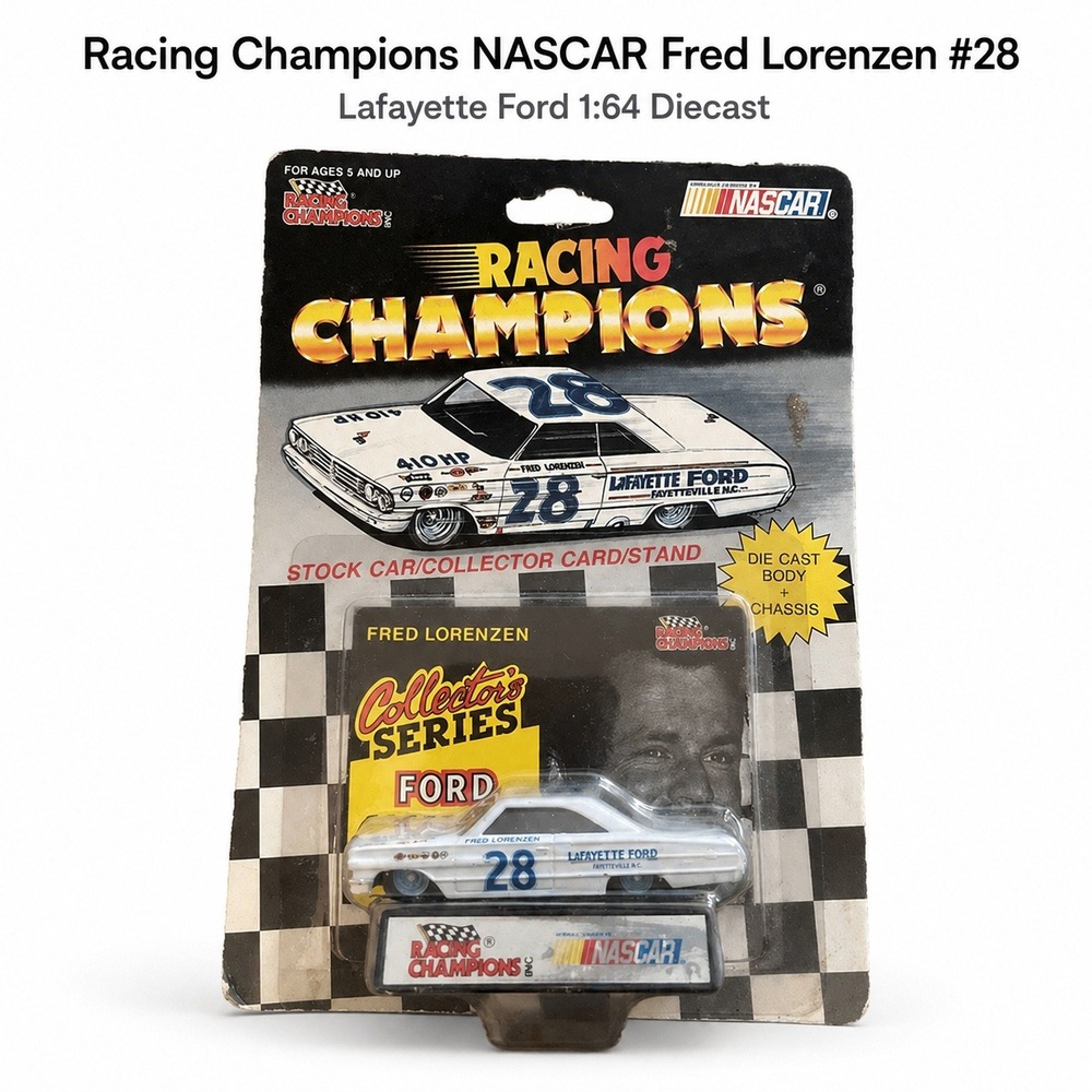 Racing Champions NASCAR Fred Lorenzen 28 Lafayette Ford Diecast 1:64 1992 01670